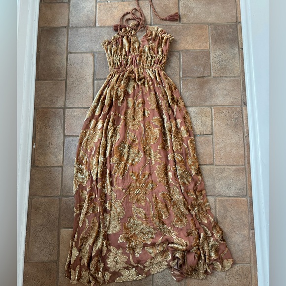 ulla johnson rose gold dress Ulla Johnson Byzantine Gown in Rose main image 1